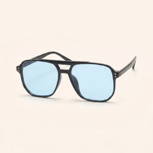 Okulary słoneczne oversize w stylu aviator z wyciętym mostkiem