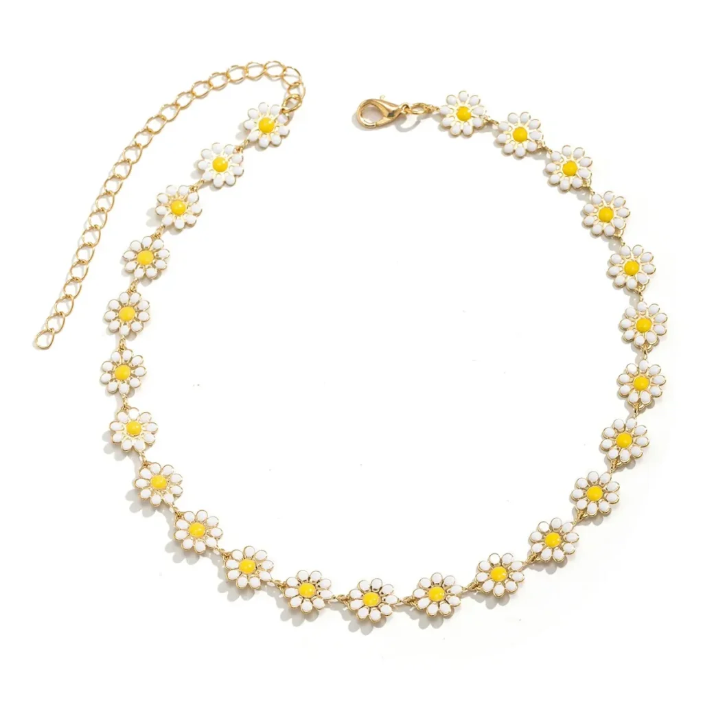 Choker z motywem stokrotek