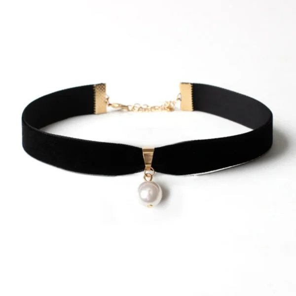 Choker z zawieszką perłową