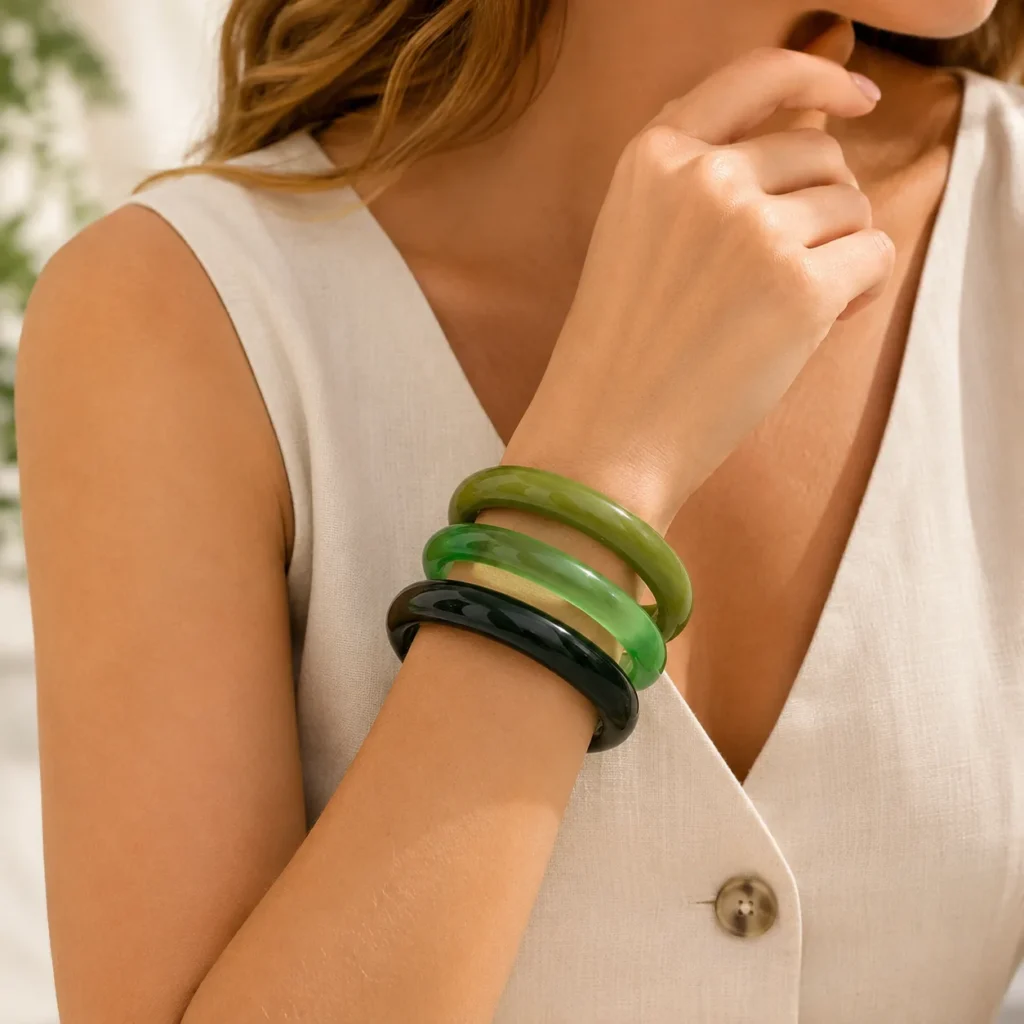 Marmurkowa bransoleta typu bangle